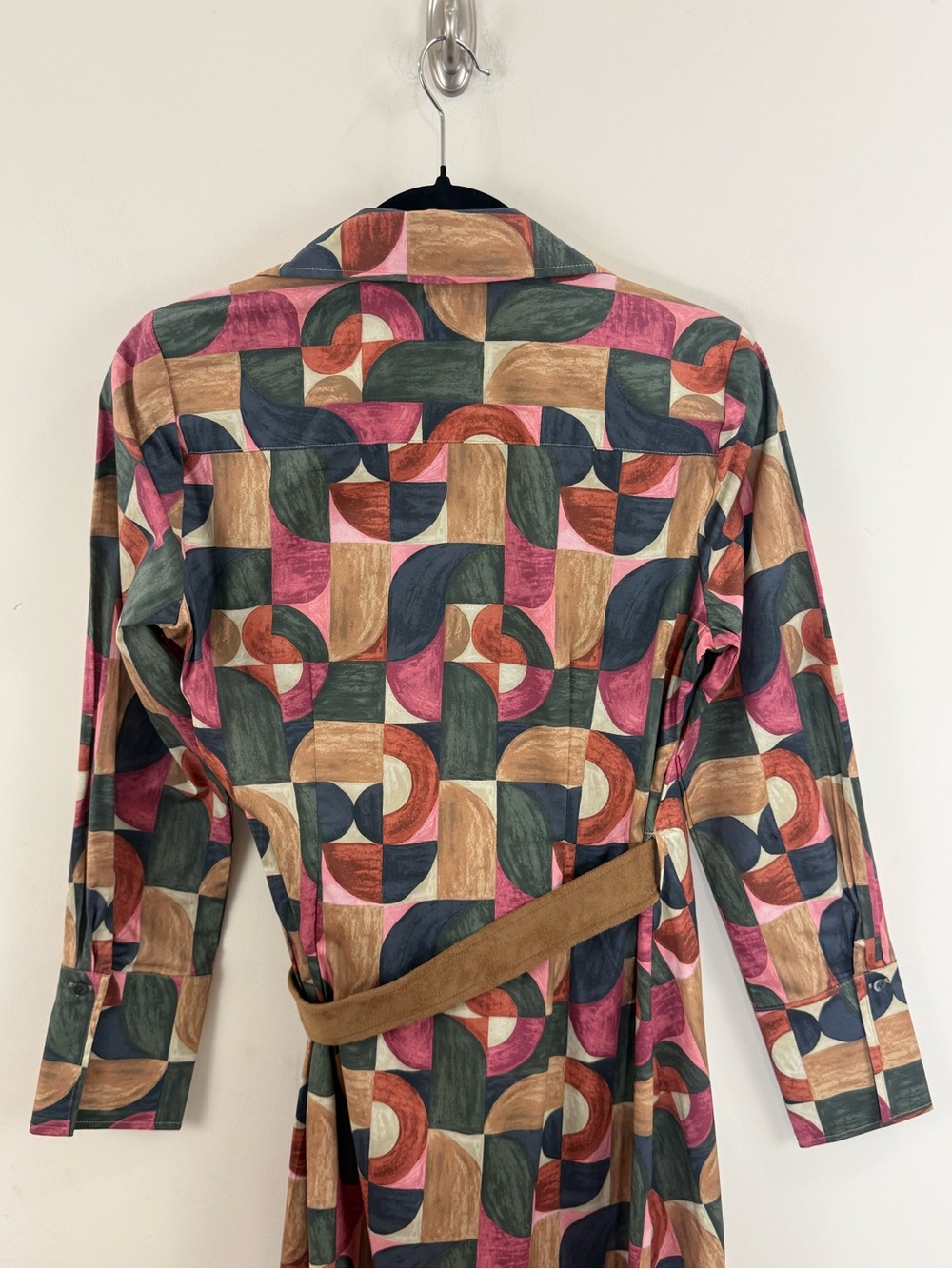 J. McLaughlin Mercer Midi Wrap Dress Size S Geometric Print Long Sleeve NWT - Picture 9 of 16